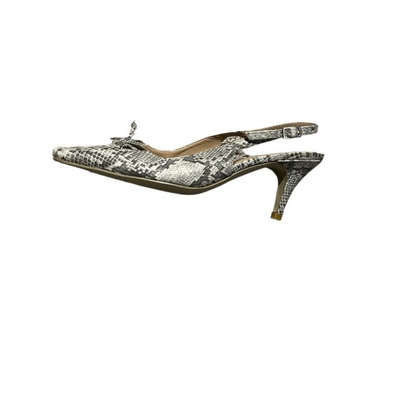 JESSICA Sling Back Shoes Heels Size 8 with 3" Heel Grey Snakeskin-like - Picture 4 of 9